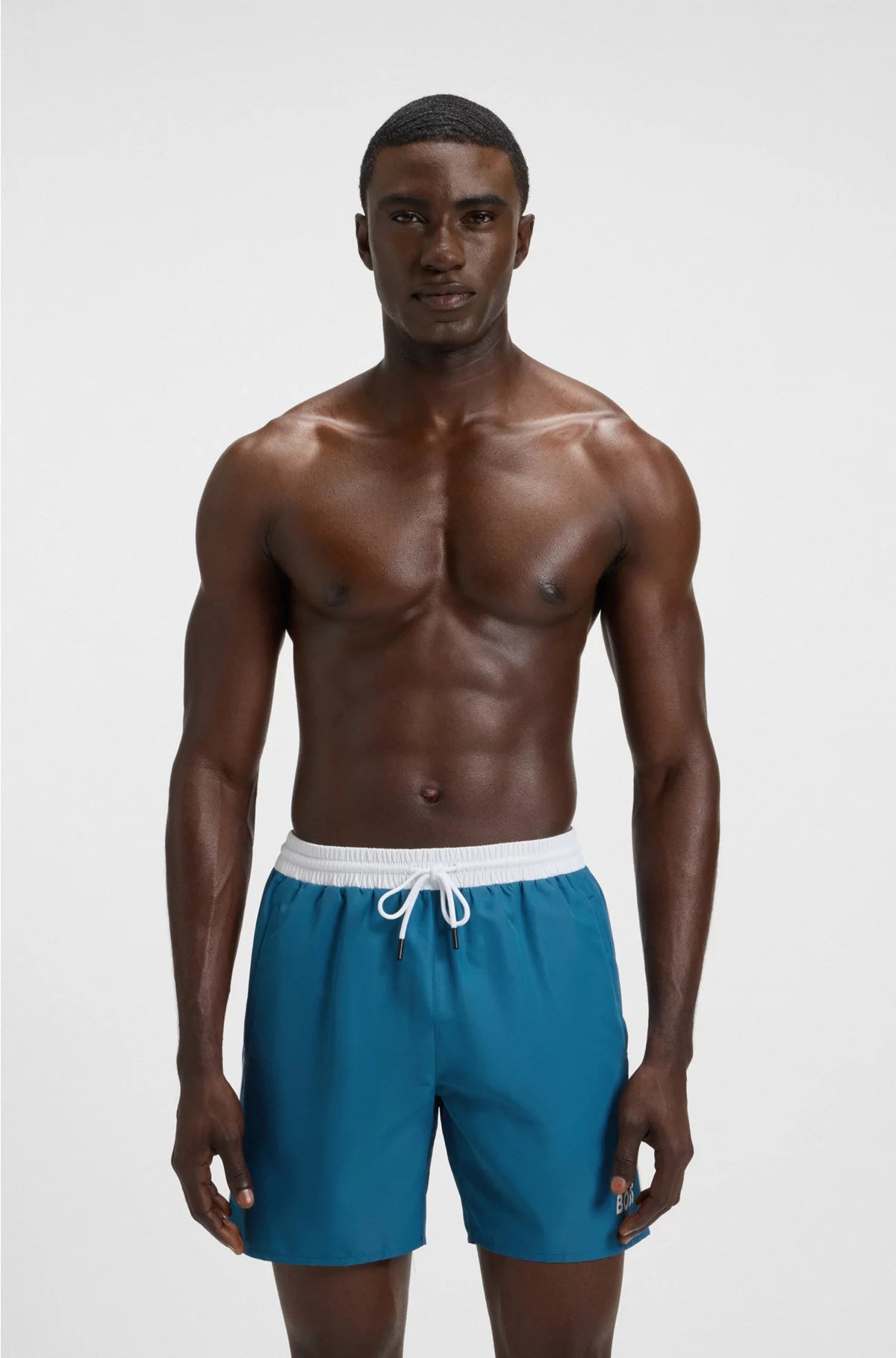 SWIM SHORTS WITH CONTRAST LOGO