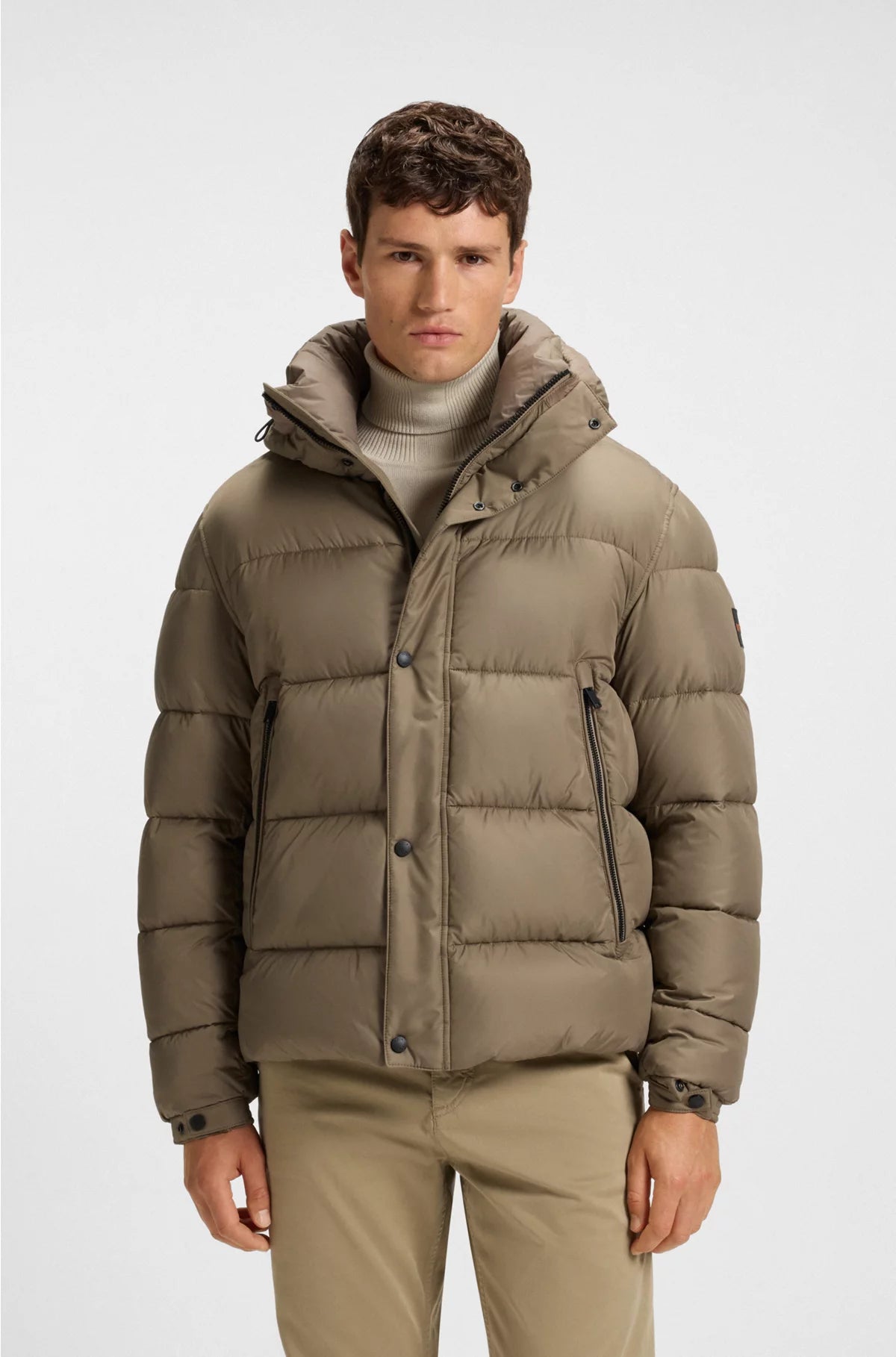 REGULAR-FIT PUFFER JACKET IN WATER-REPELLENT FABRIC