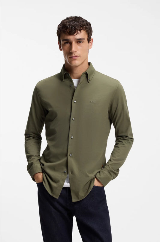 SLIM-FIT SHIRT IN COTTON JERSEY