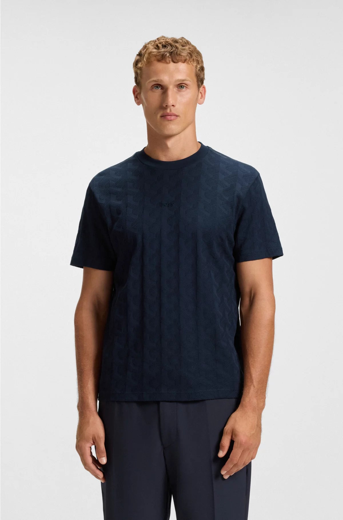 COTTON T-SHIRT WITH JACQUARD PATTERN