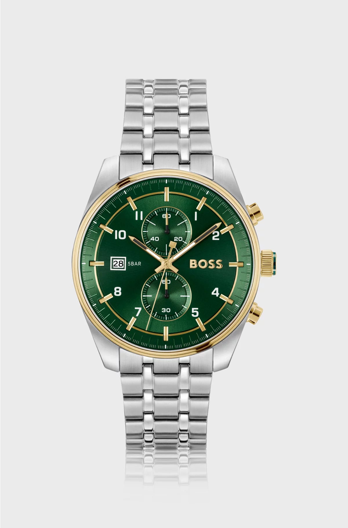 TWO-TONE CHRONOGRAPH WATCH WITH GREEN DIAL
