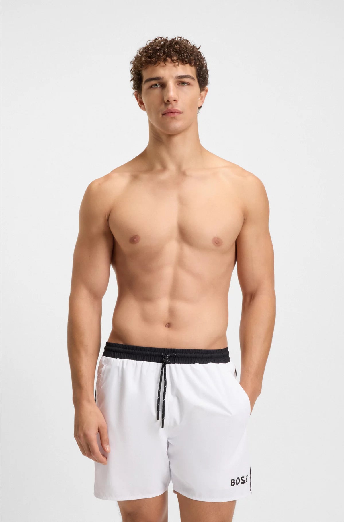 SWIM SHORTS WITH CONTRAST LOGO