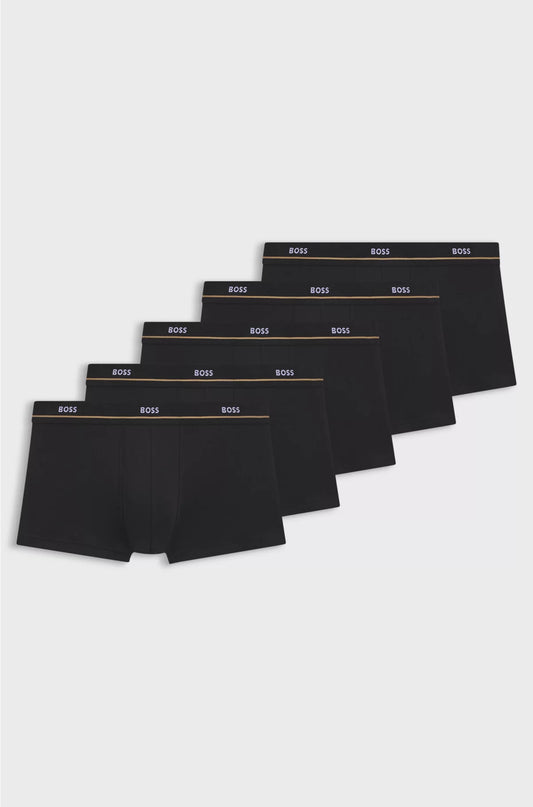 FIVE-PACK OF STRETCH-COTTON TRUNKS WITH LOGO WAISTBANDS