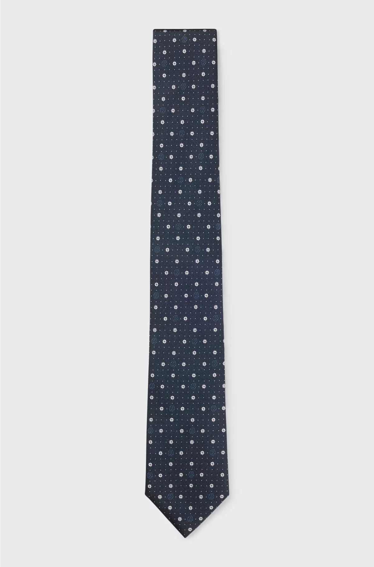 SILK-BLEND TIE WITH MICRO DOUBLE B MONOGRAMS