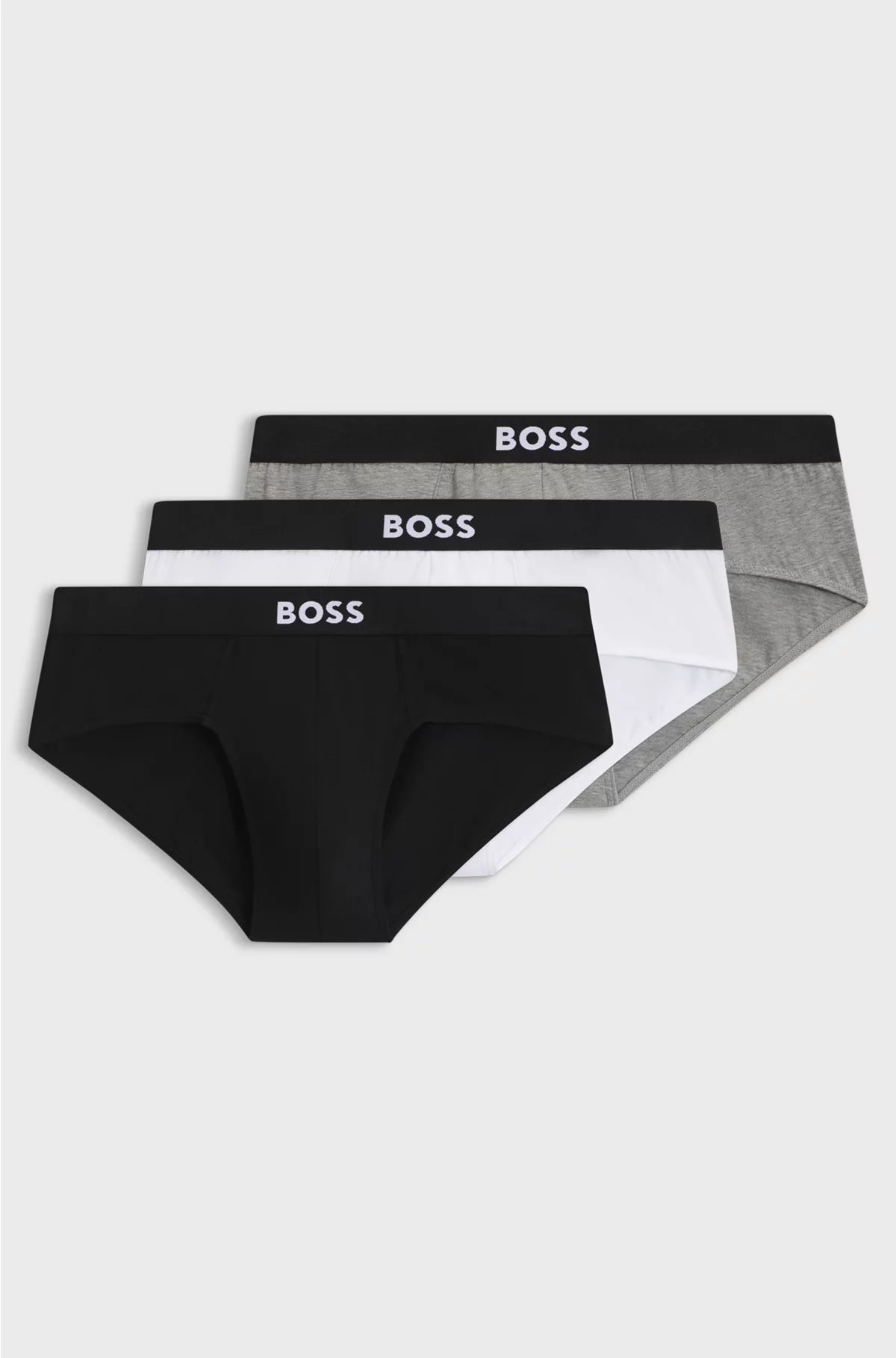 THREE-PACK OF STRETCH-COTTON BRIEFS WITH LOGO WAISTBANDS