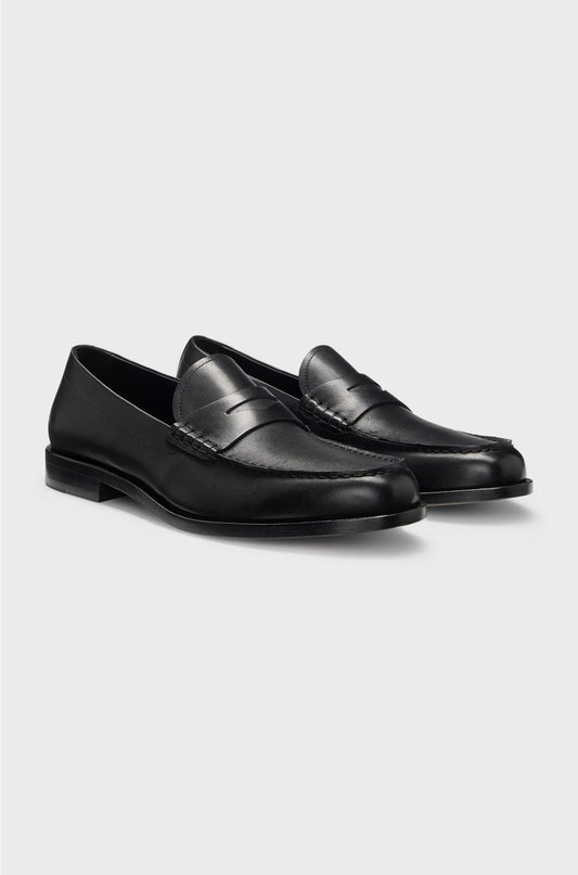 LOAFERS IN SMOOTH LEATHER WITH PENNY TRIM