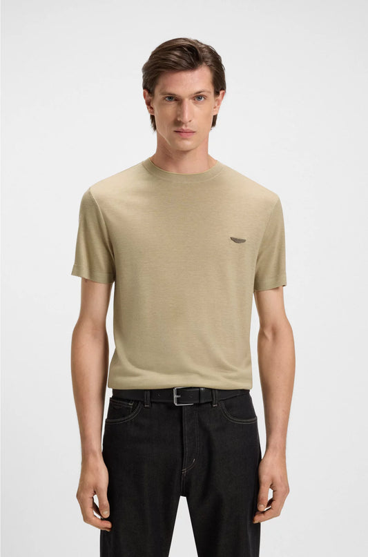 T-SHIRT WITH NUBUCK LOGO