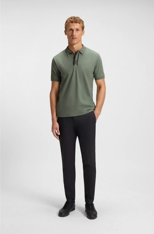 PADDY POLO SHIRT WITH STRIPED PLACKET AND LOGO