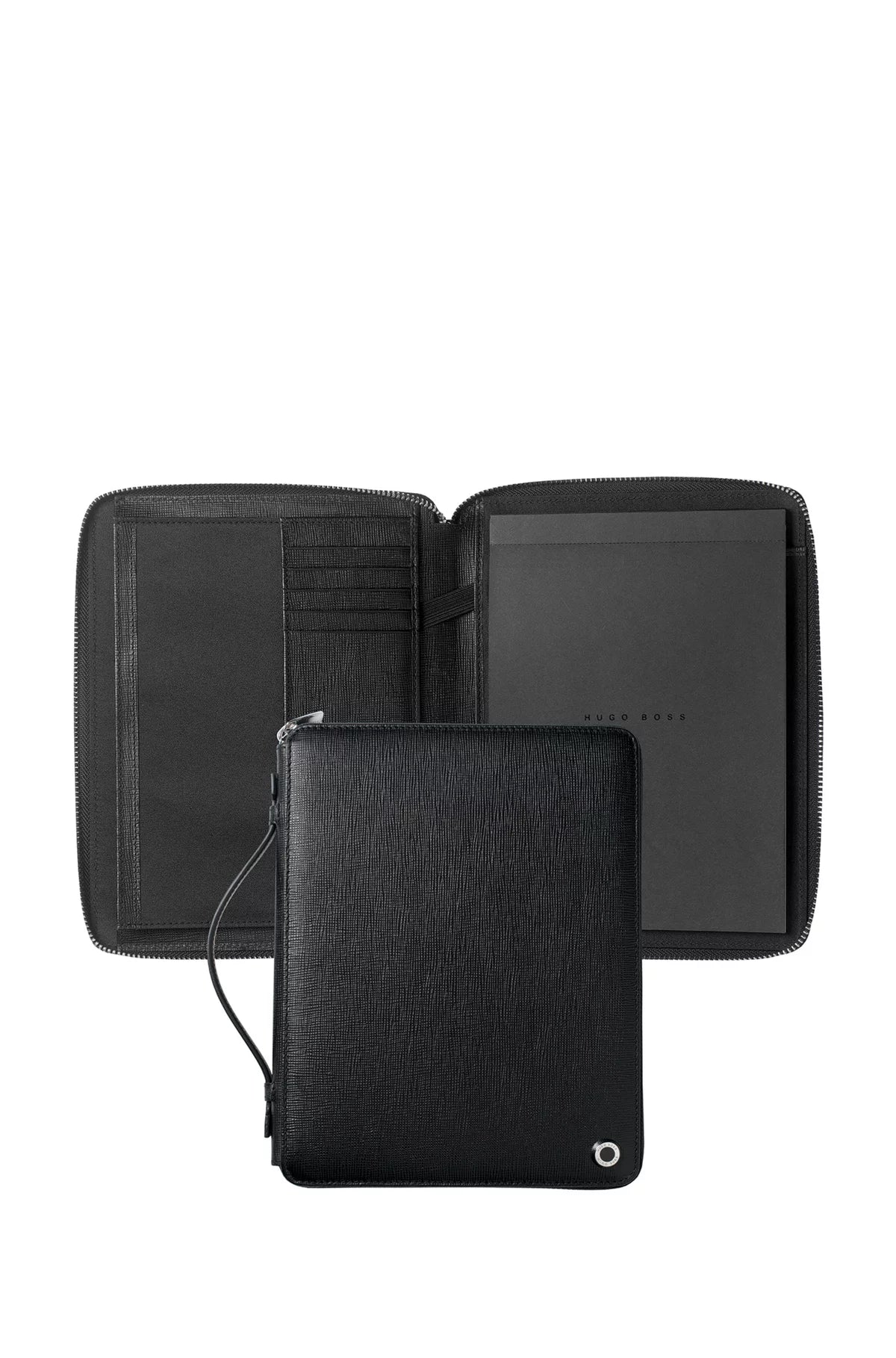 A5 CONFERENCE FOLDER IN BLACK TEXTURED LEATHER