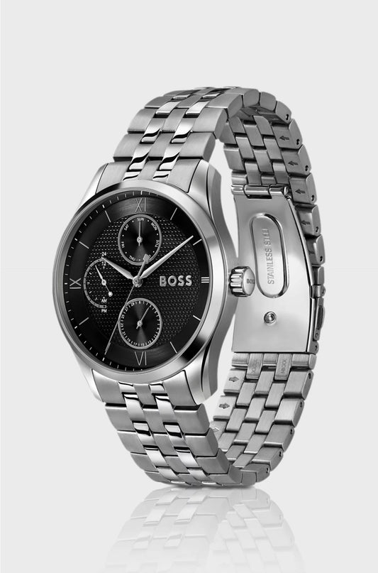BLACK-DIAL WATCH WITH MULTI-LINK BRACELET